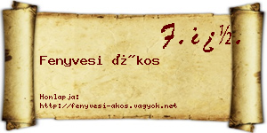 Fenyvesi Ákos névjegykártya